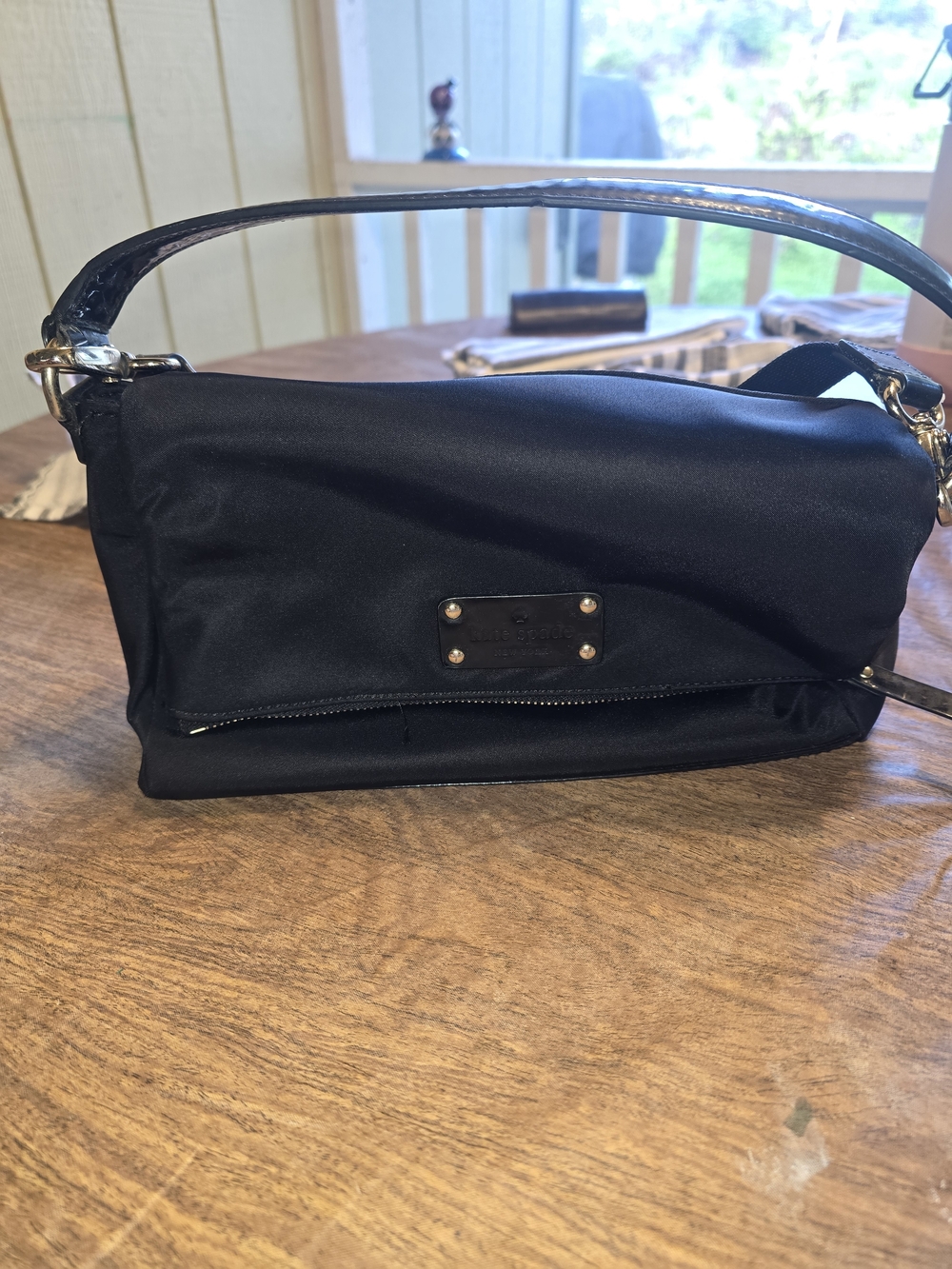 kate spade Black Shoulder Bag with Gold Hardware